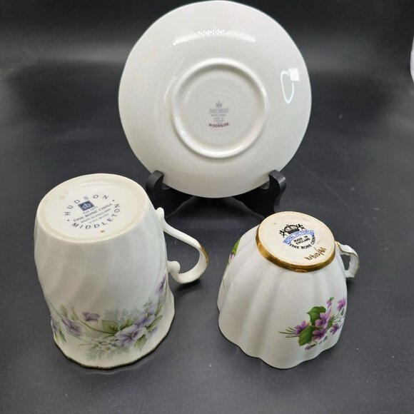 Woodside Hudson Middleton Royal Victoria Floral Bone China Teacup Set JJ4094 - Picture 6 of 6